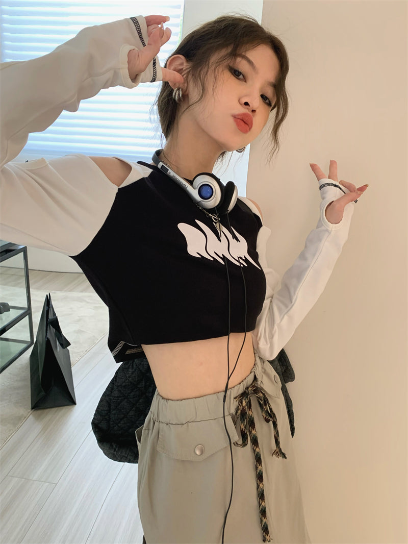Off Shoulder Y2K Crop Top