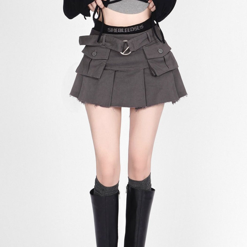 Y2K Techwear Set - Top & Skirt