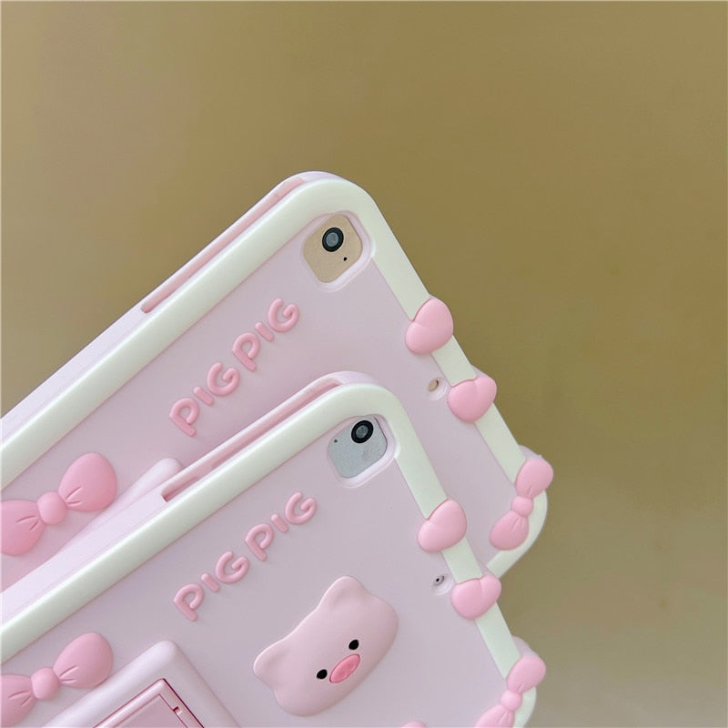 Cartoon Rabbit & Pig iPad Case