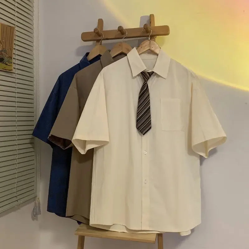 Vintage Office Style Outfit Set - Shirt & Tie