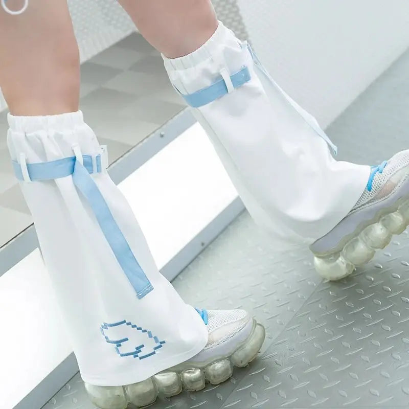 Harajuku White Outfit Set - Cardigan & Leg Warmers