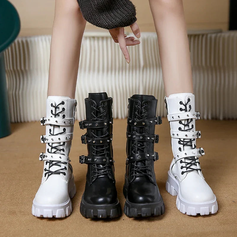 Chunky Heel Goth Boots