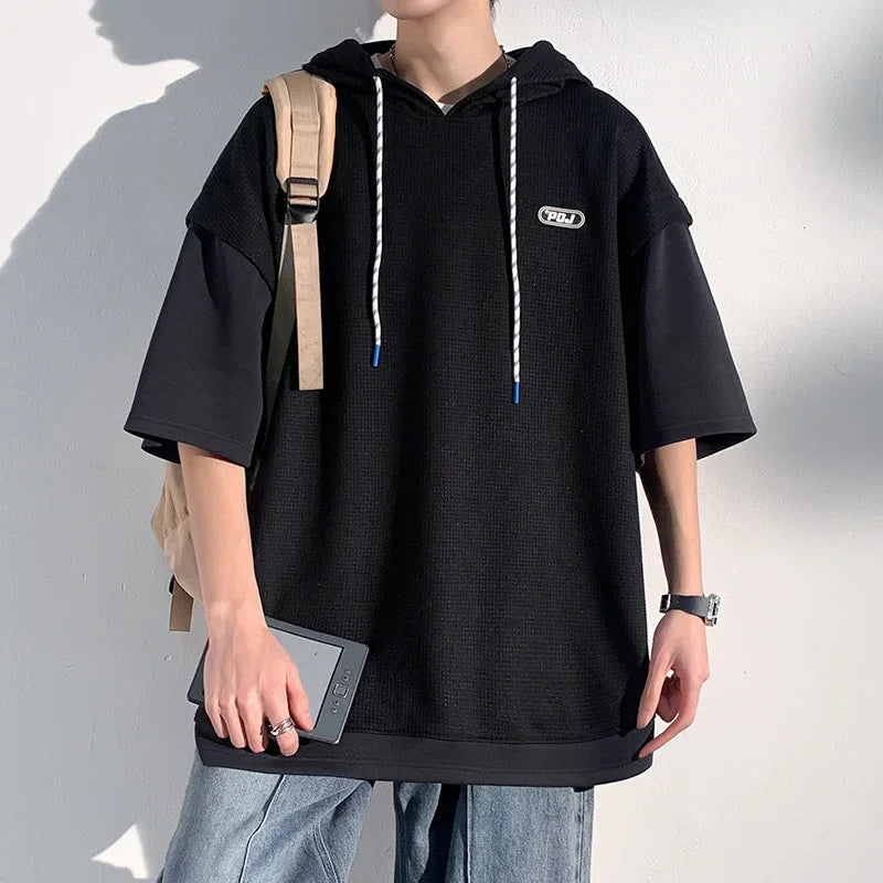 Loose Hooded Two-Piece T-Shirt