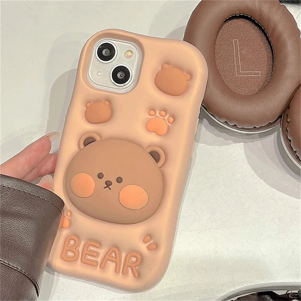 Kawaii 3D Bear iPhone Case