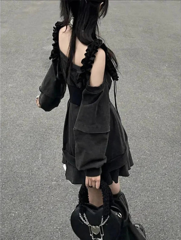 Harajuku Punk Outfit Set - Dress & Leg Warmers
