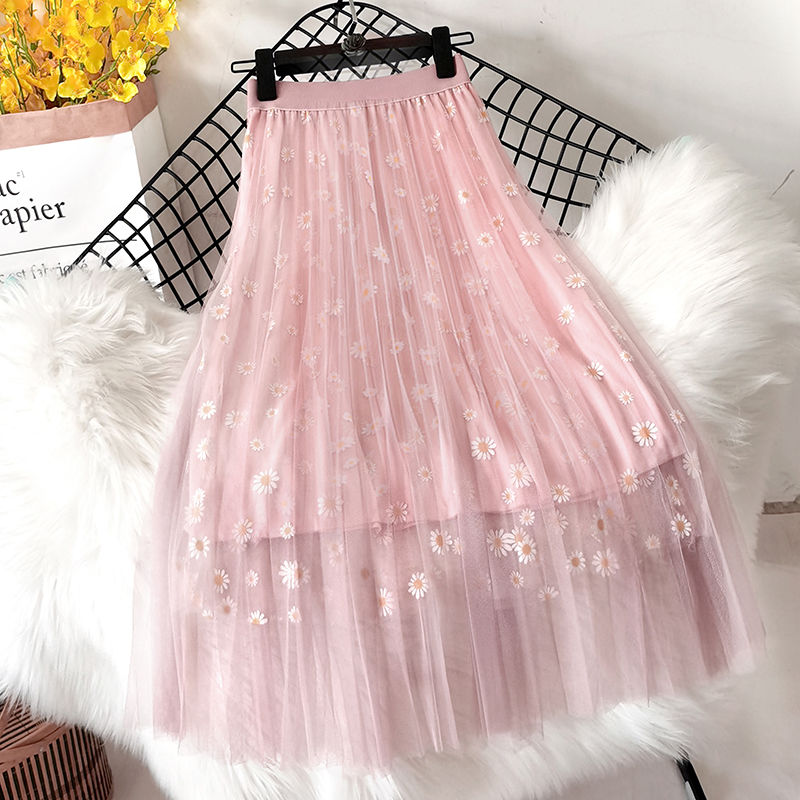 Sweet Mesh Korean Skirt