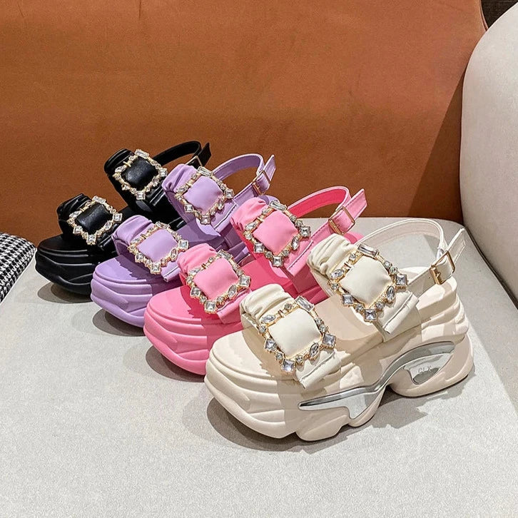 Bling Chunky Wedge Sandals