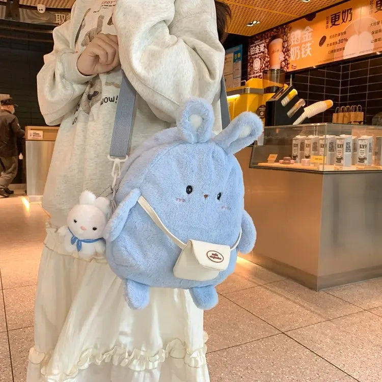 Kawaii Cartoon Plush Rabbit Backpack