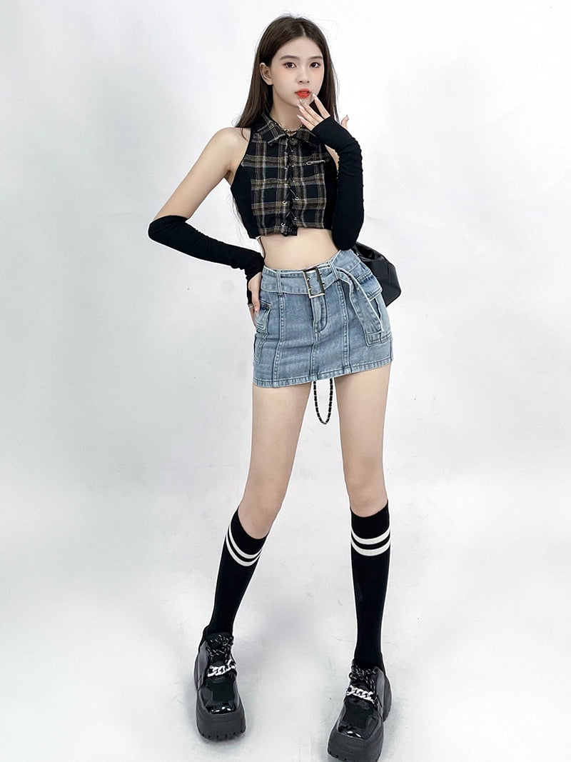 Y2K Denim Skirt Shorts