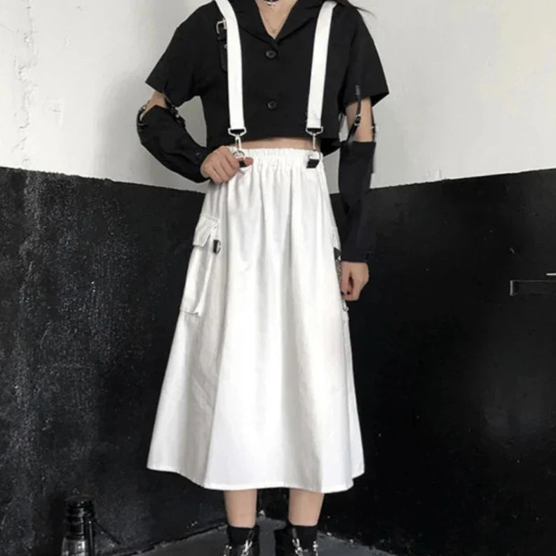Techwear Retro Long Skirt