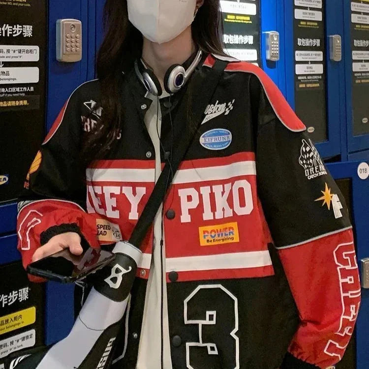 Y2K Oversized Racer Jacket