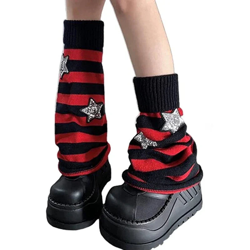 Y2K Striped Leg Warmers