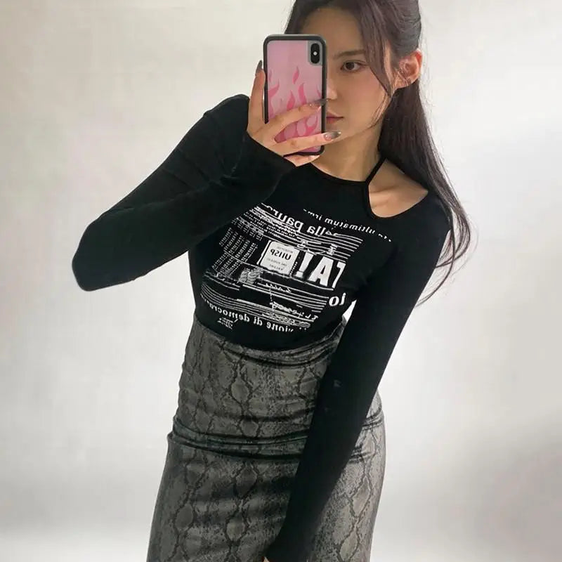 Korean Casual Slim Crop Top