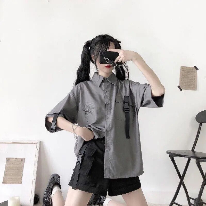 Korean Fashion Outfit Set - Top & Shorts