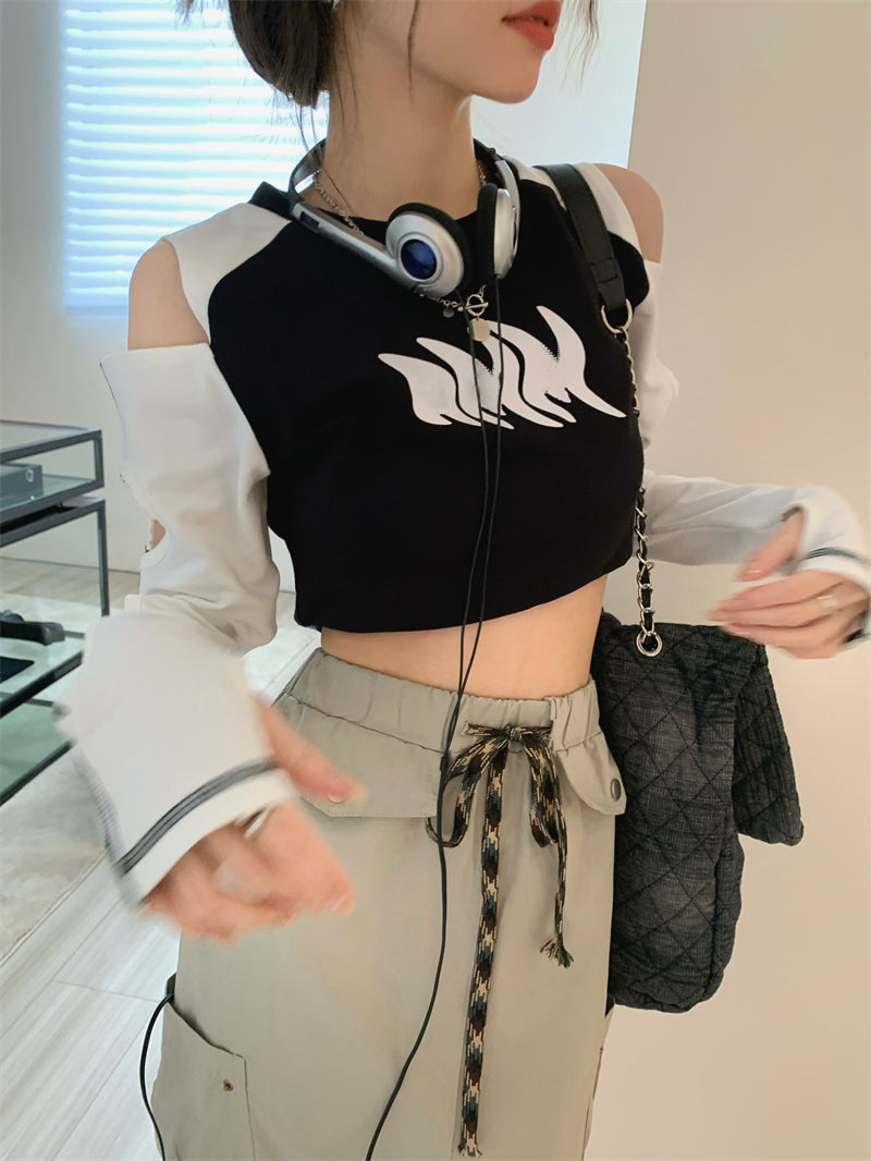Off Shoulder Y2K Crop Top