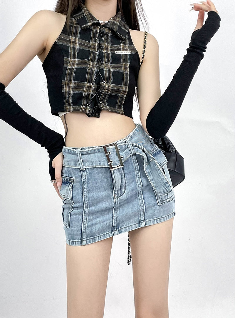 Y2K Denim Skirt Shorts