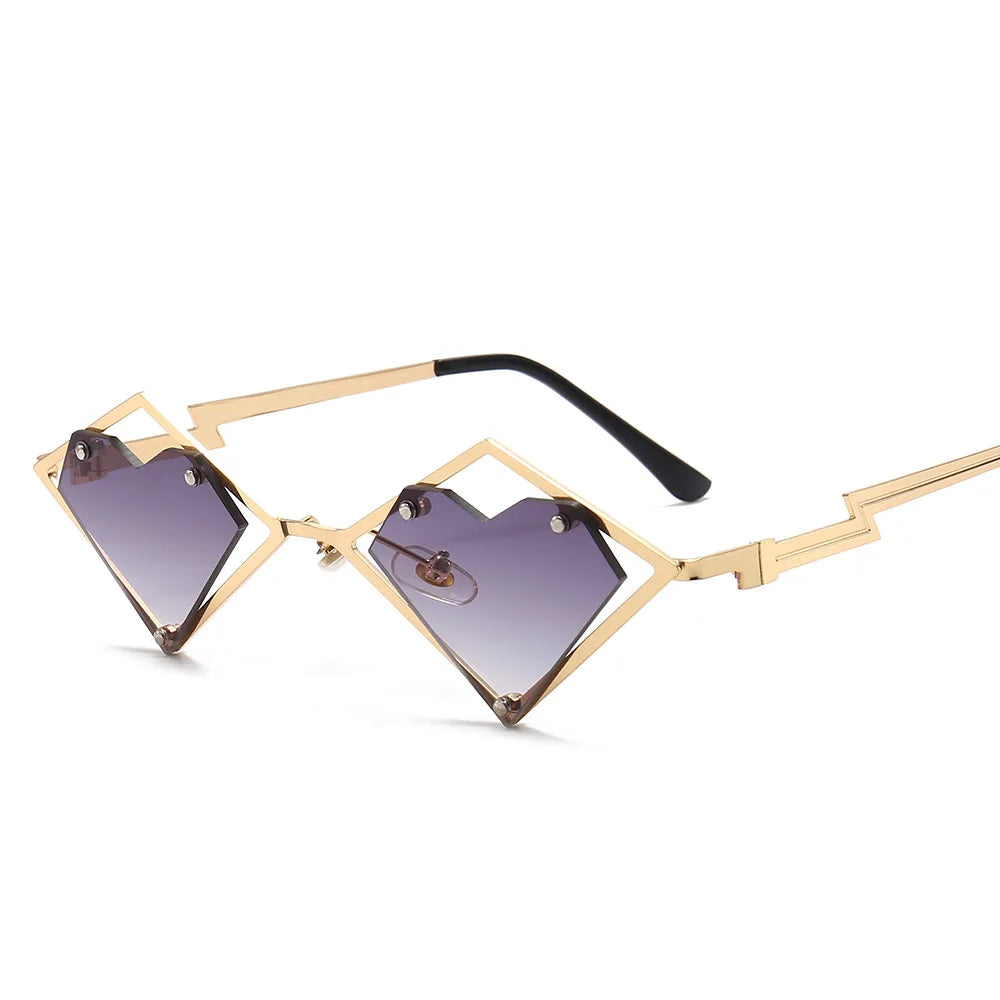 Heart Shaped RImless Sunglasses