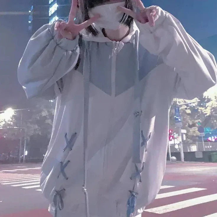 Y2K Oversized Pastel Sports Jacket