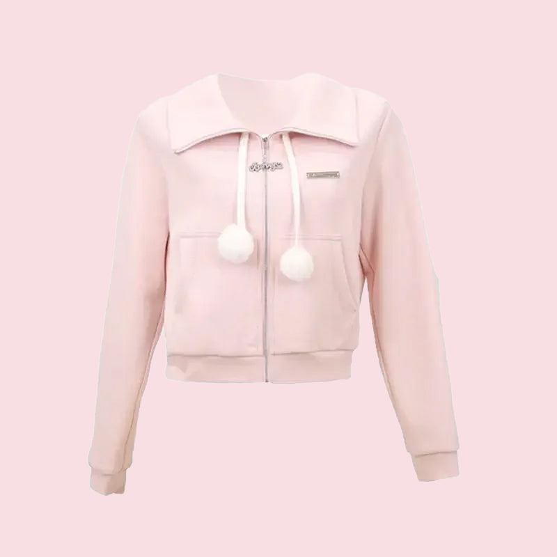Warm Kawaii Outfit Set - Hooded Coat & Shorts
