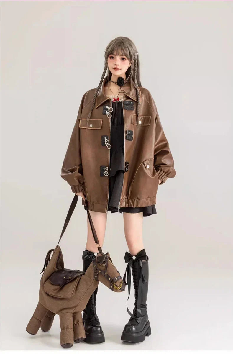 Vintage Oversized Leather Jacket
