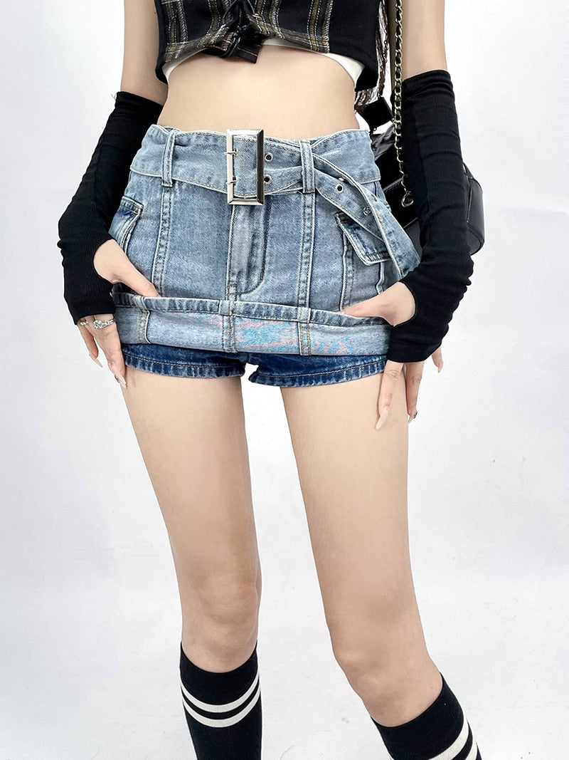 Y2K Denim Skirt Shorts