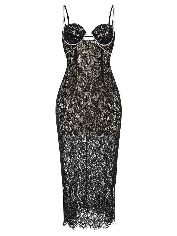 Elegant Black Sleveless Cutout Designer Dress