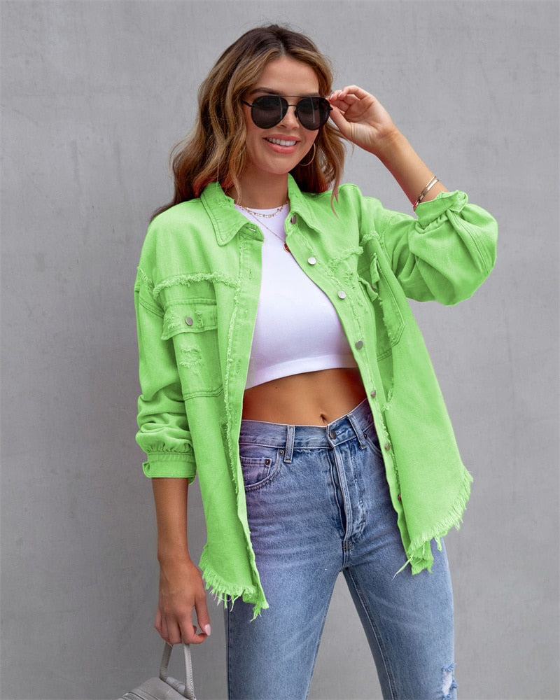 Raw-edges Denim Jacket