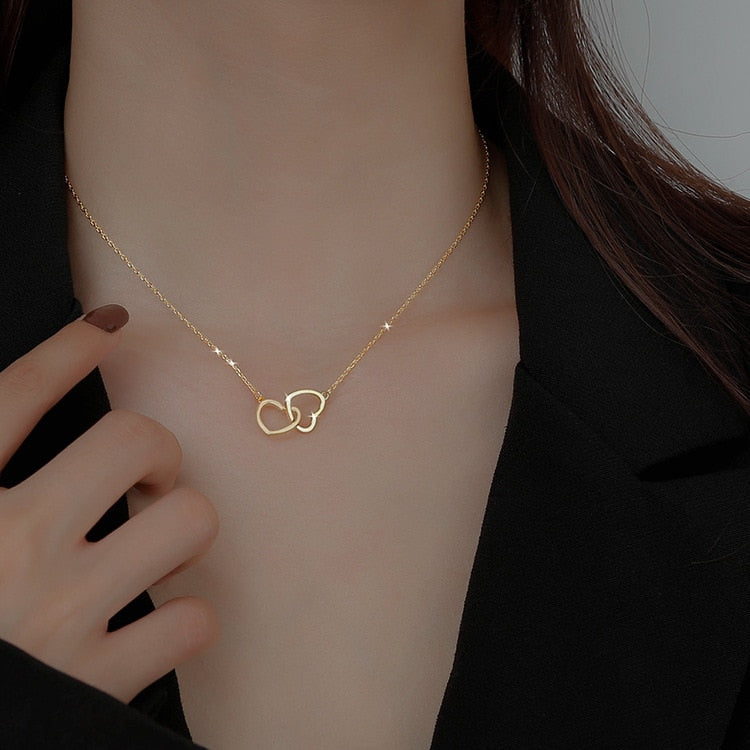 Cute Double Heart Necklace
