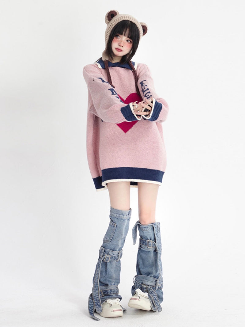 Retro Denim Leg Warmers