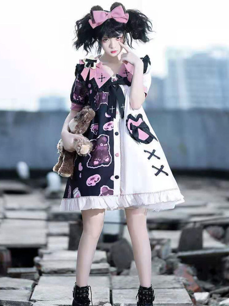 Harajuku Gothic Contrast Dress