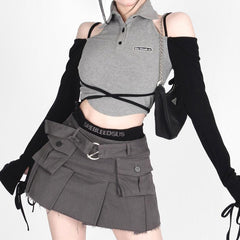Y2K Techwear Set - Top & Skirt
