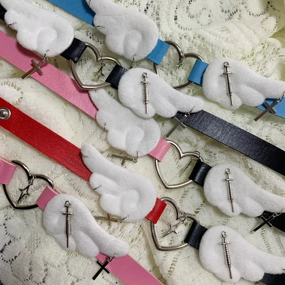Y2K Angelic Heart Choker
