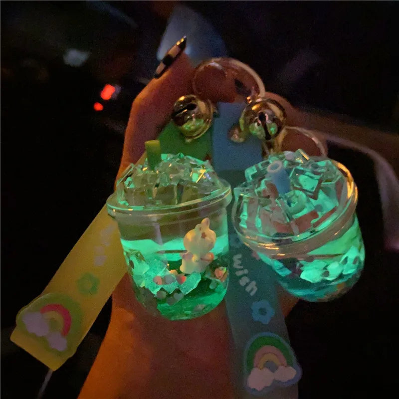 Liquid Oil Ice Cube Keychain