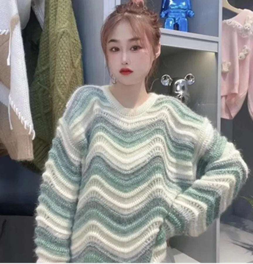 Korean Rainbow Knit Sweater