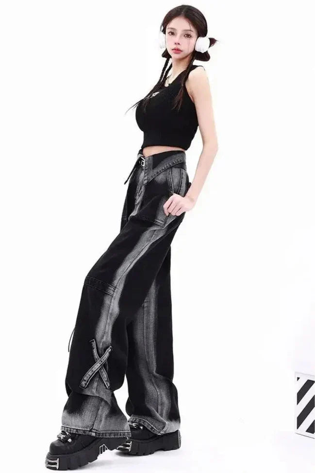 Y2K High Waist Wide Jeans