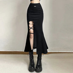 Gothic Long Flared Skirt