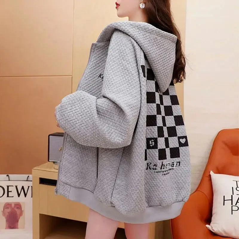 Korean Oversized Zipper Hoodie Jacket
