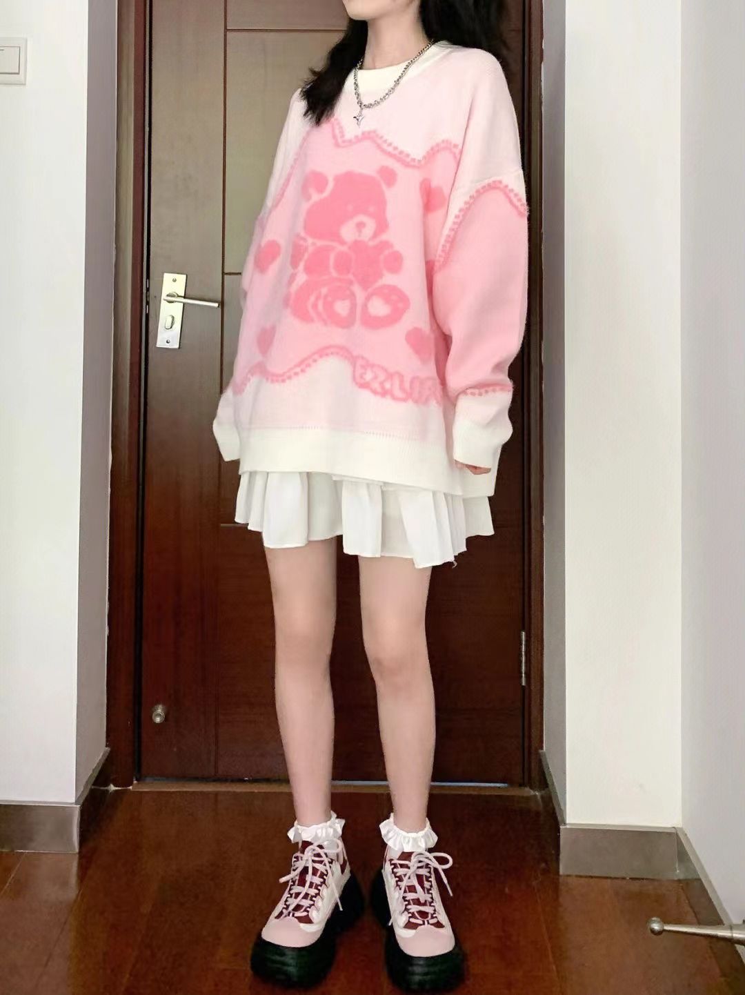 Kawaii Pink Bear Sweater
