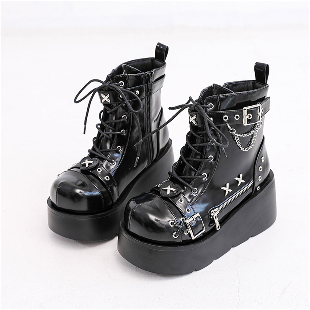 Gothic Platform Ankle Boots