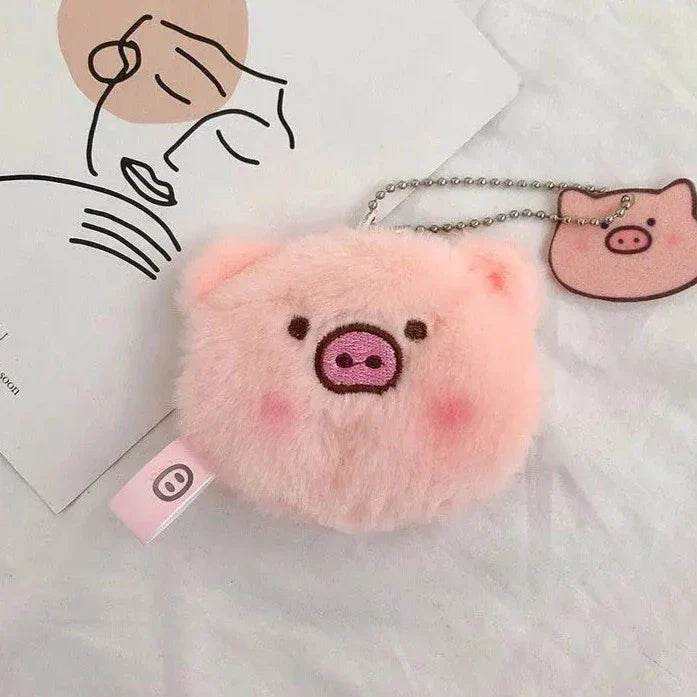 Kawaii Plush Pig Keychain