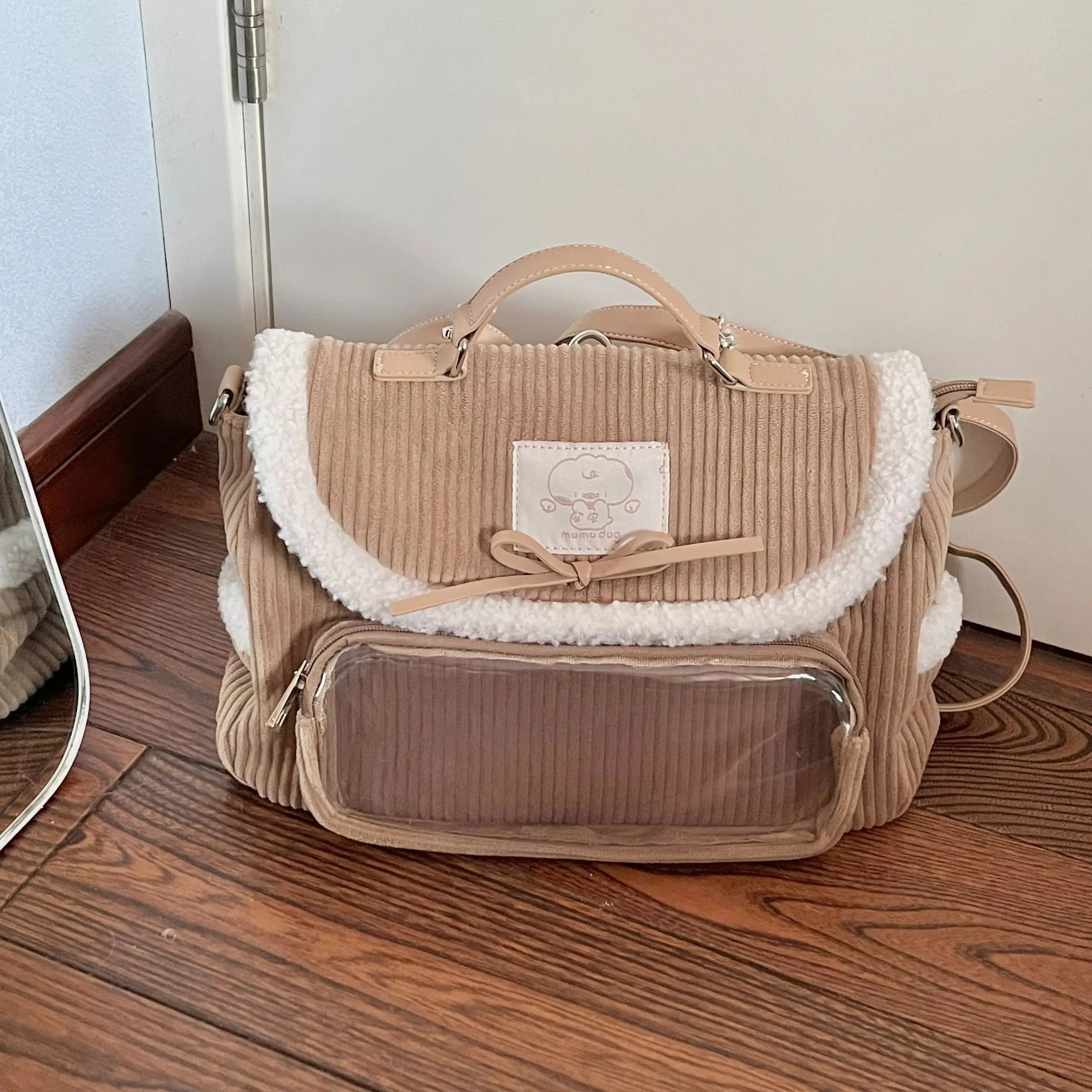 Cute Corduroy Messenger Bag