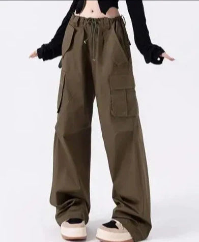 Y2K Outfit Set - Longsleeve Top & Cargo Pants