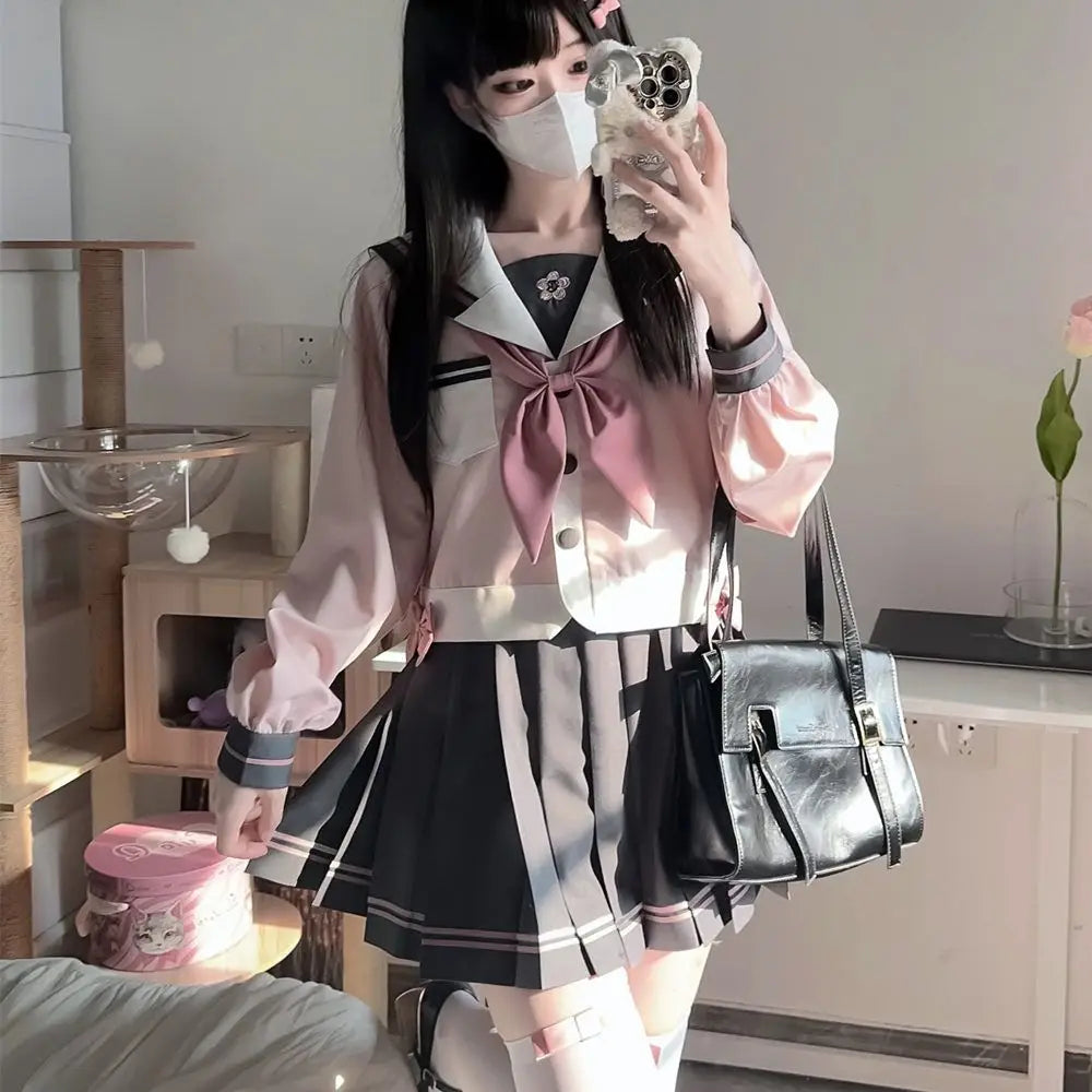 Kawaii Sailor Outfit Set - Shirt & Skirt