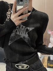 Grunge Striped O-Neck Sweater