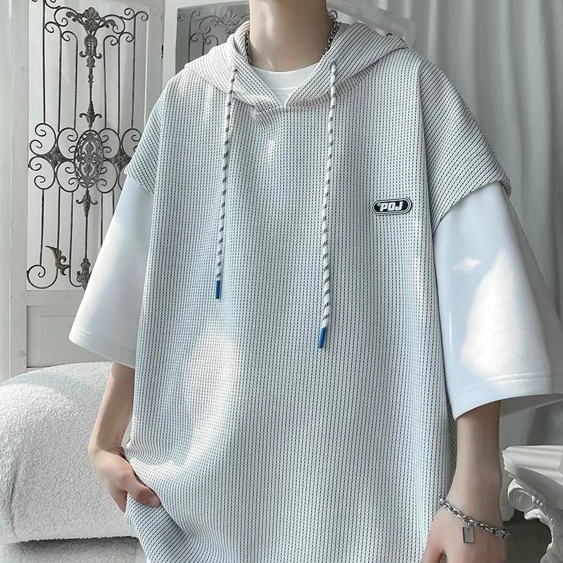 Loose Hooded Two-Piece T-Shirt