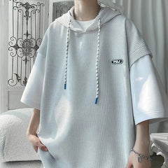 Loose Hooded Two-Piece T-Shirt