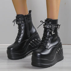 Platform Wedge Punk Boots