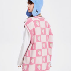 Strawberry V-Neck Kawaii Sweater