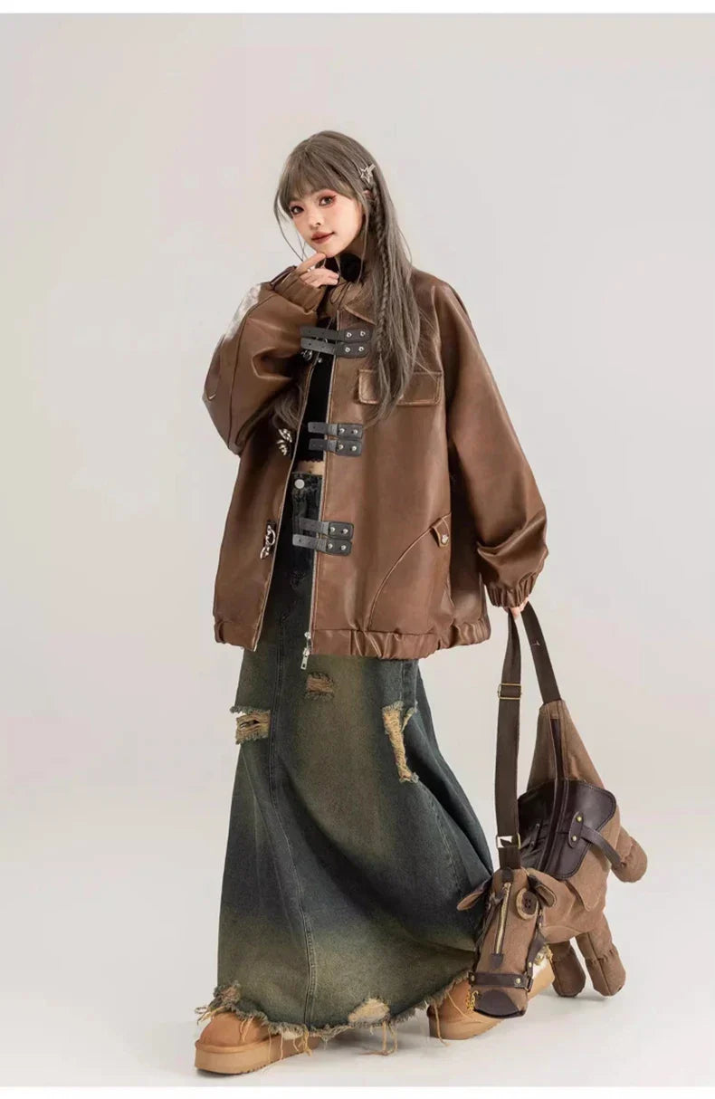 Vintage Oversized Leather Jacket