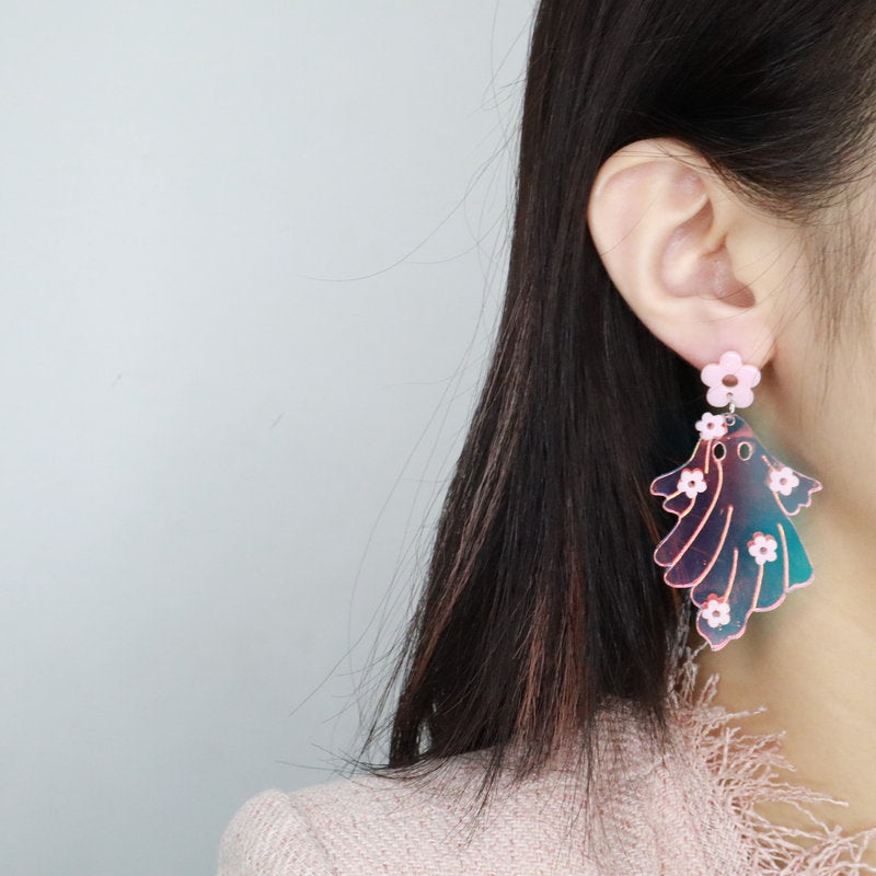 Kawaii Ghost Transparent Earrings